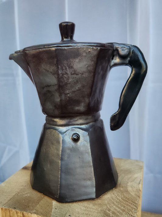 Stovetop Espresso - Liz Rousseau - Hollowed Out Ceramic Sculpture