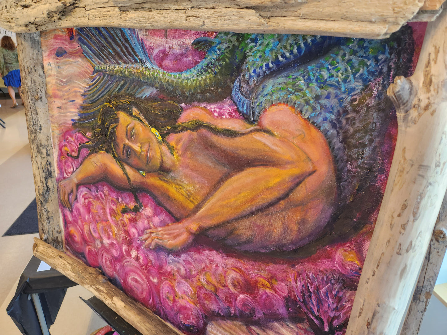 Mr. August - Kasiah Sword - Oil on canvas w/driftwood