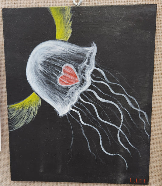 Jellyfish - Lucy Mullendore - Acrylic on Hardboard