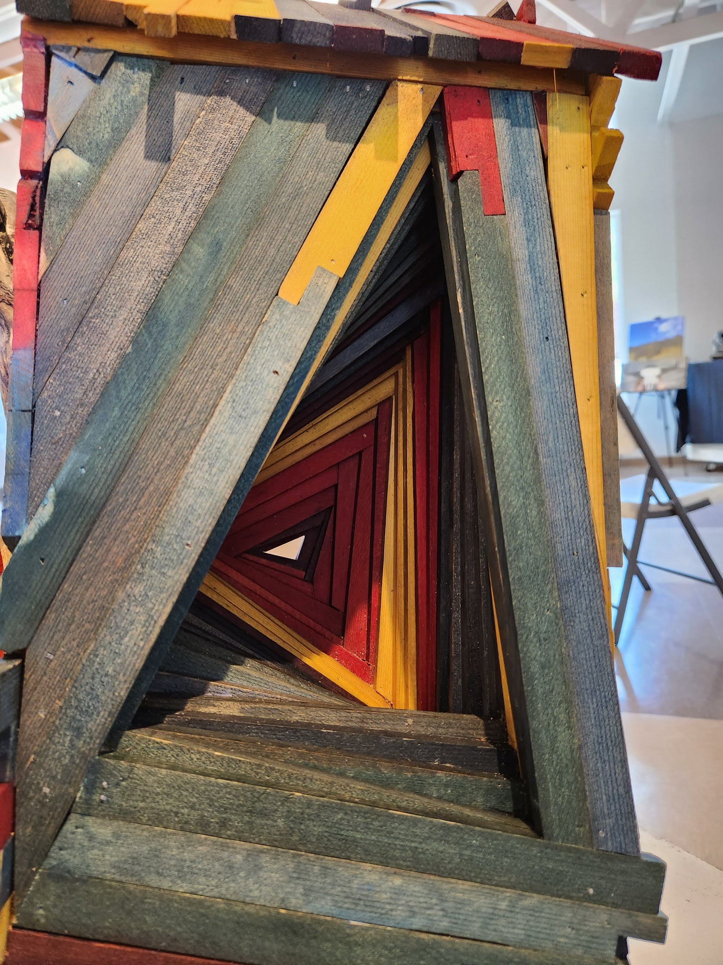 Woodstack House for Margo - David Herbold - wood/dye/nails/glue/found level