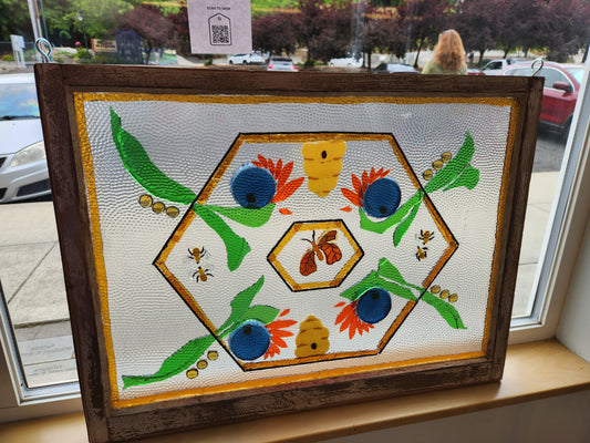 It's All About the Bees - Pamela A Arborgreen - Collage Glass Windows