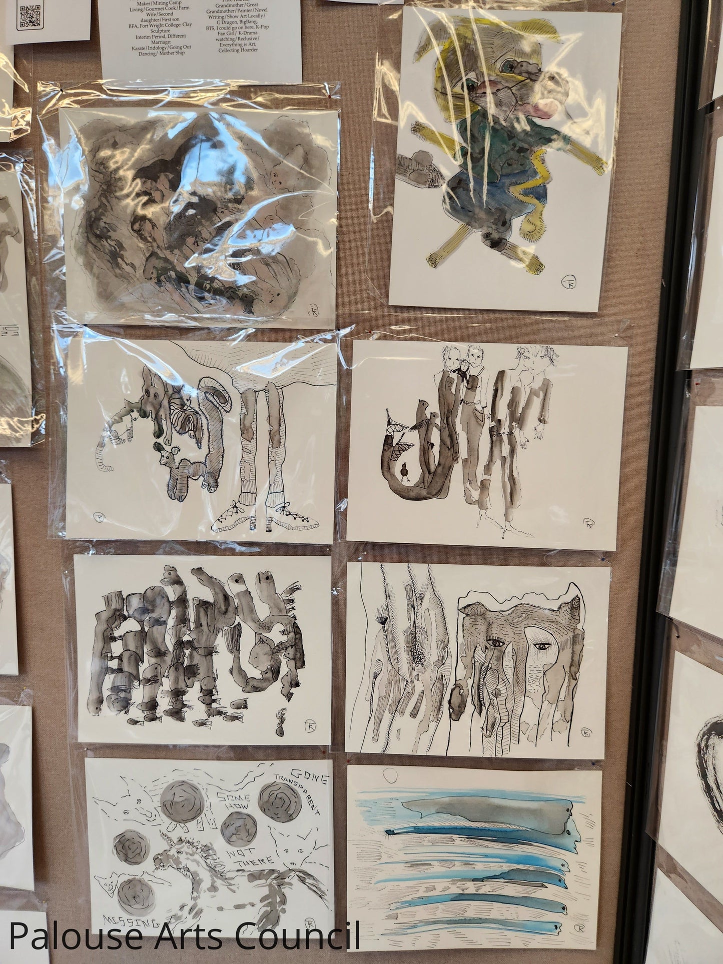Blobs Made into Something - Tina Ochs - Sumi Ink or Sumi Ink & Watercolor