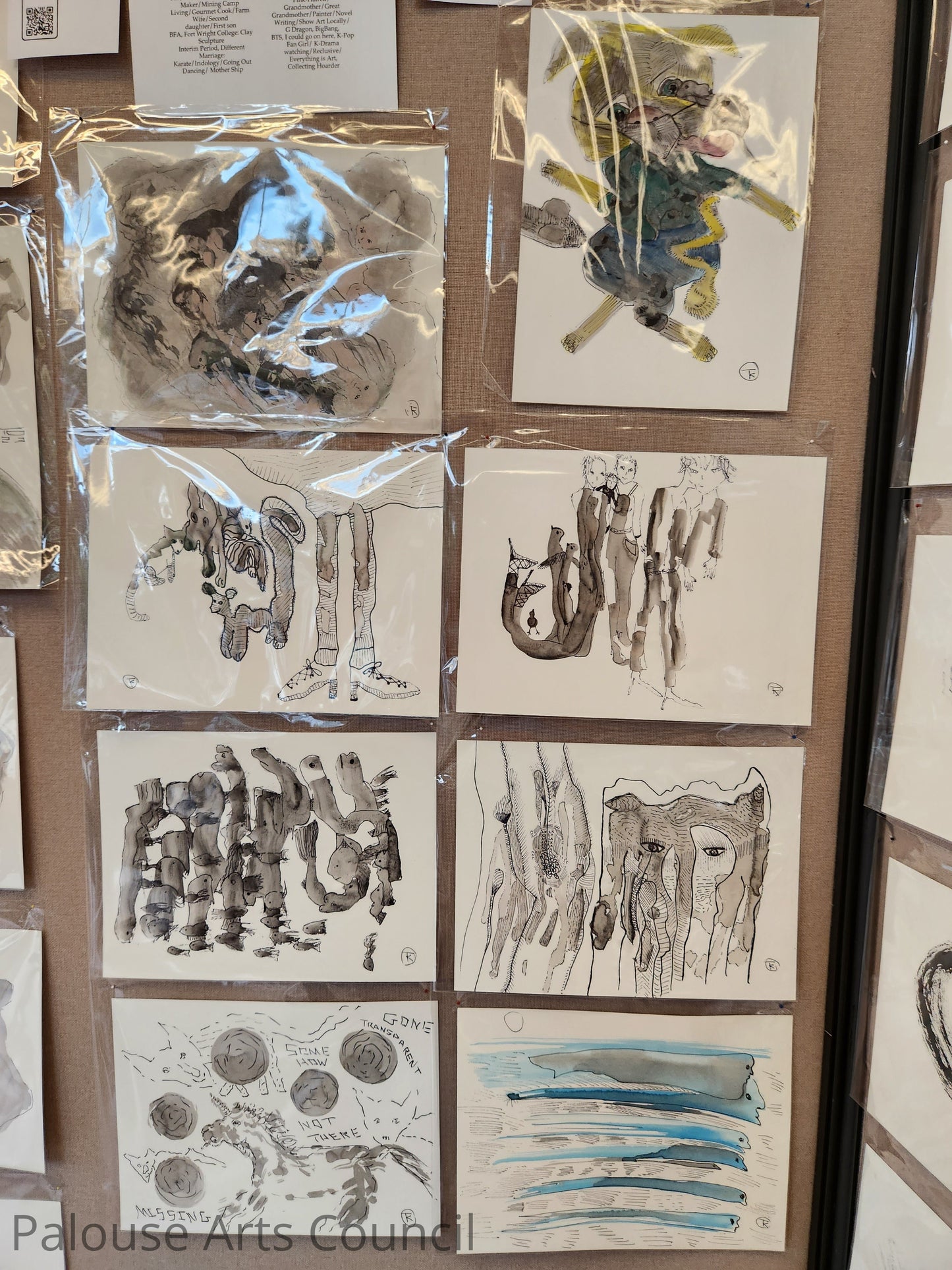 Blobs Made into Something - Tina Ochs - Sumi Ink or Sumi Ink & Watercolor
