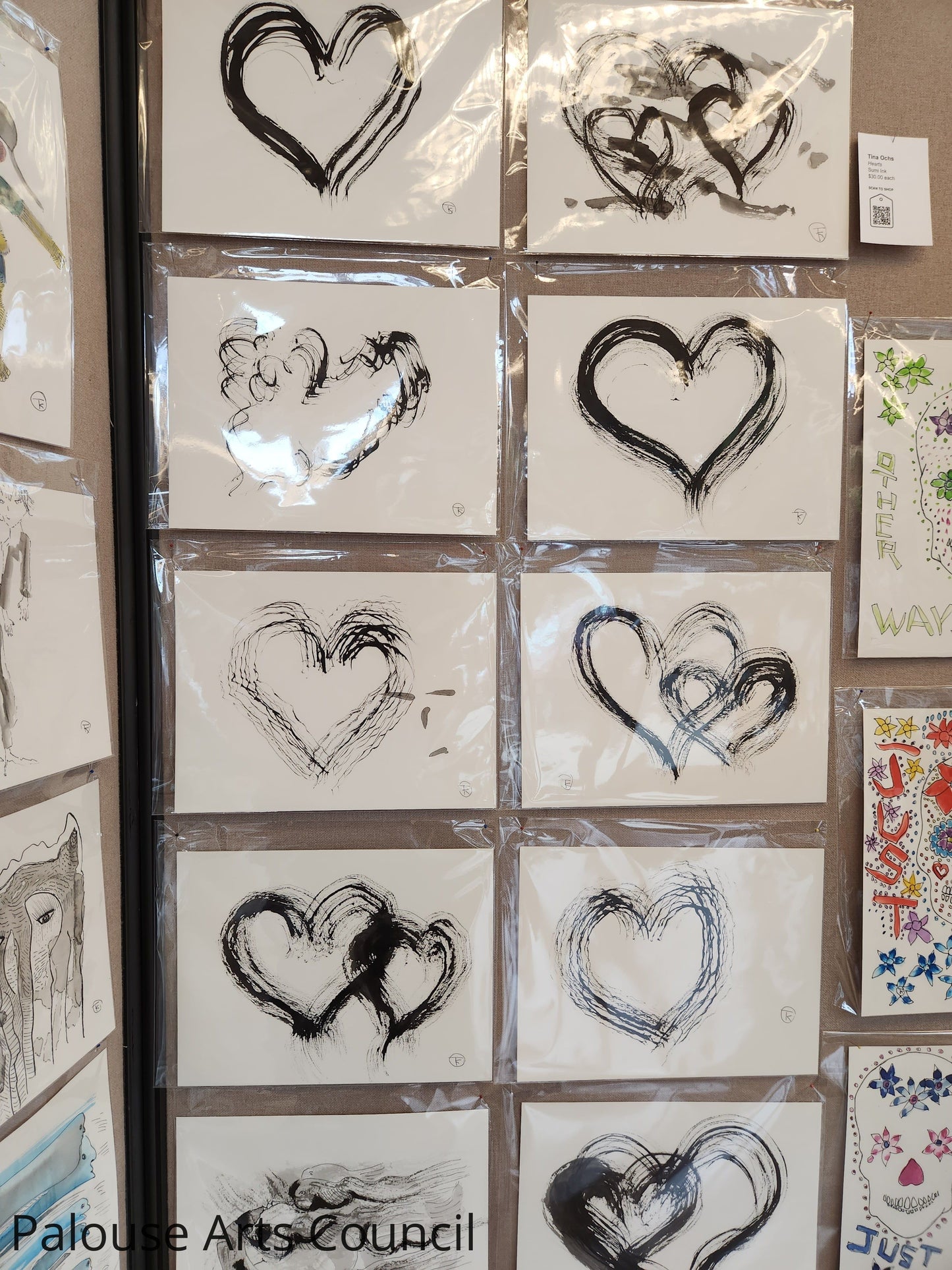 Hearts - Tina Ochs - Sumi Ink