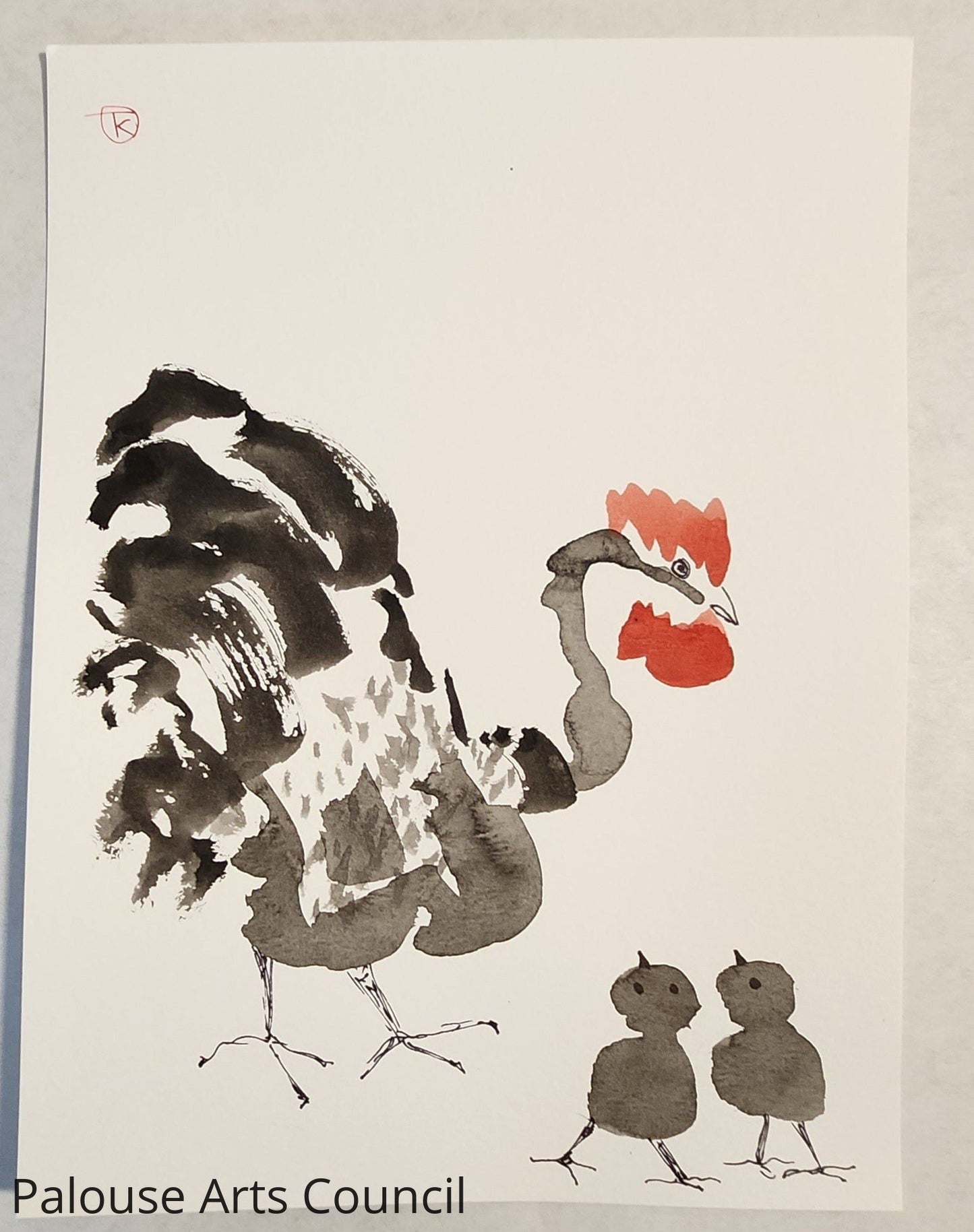 2024 Chicken Series #32 - Tina Ochs - Sumi Ink