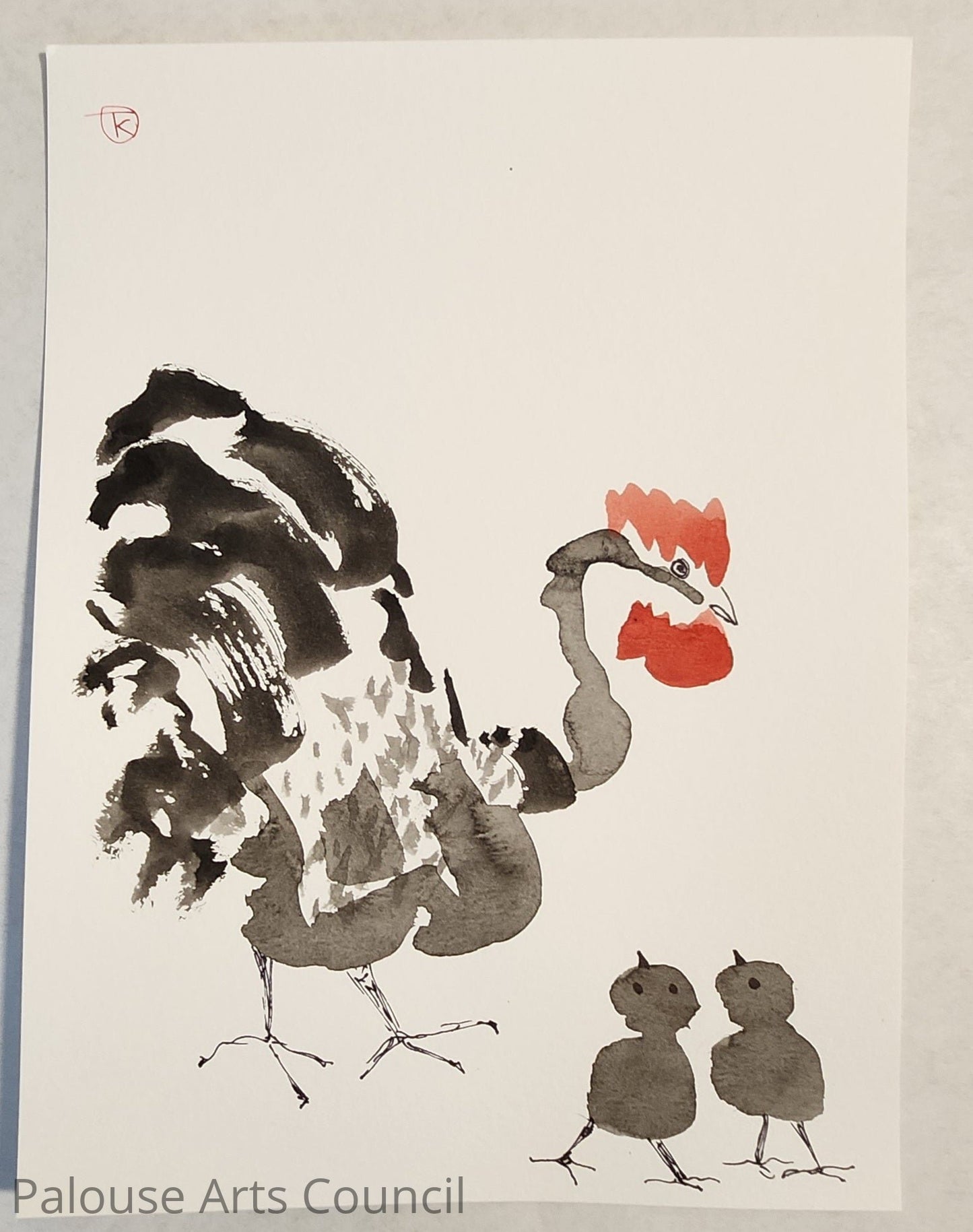 2024 Chicken Series #32 - Tina Ochs - Sumi Ink
