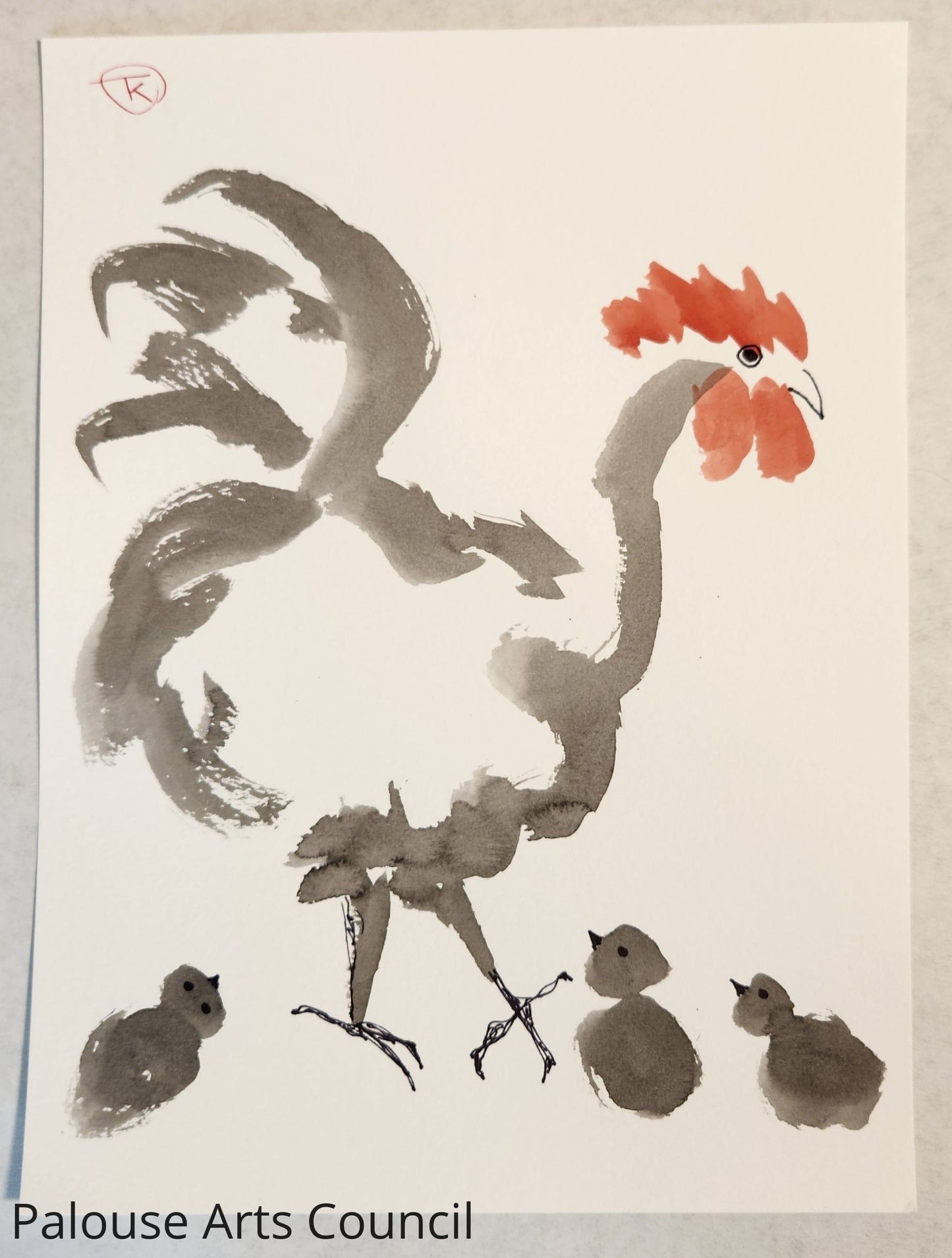 2024 Chicken Series #31 - Tina Ochs - Sumi Ink