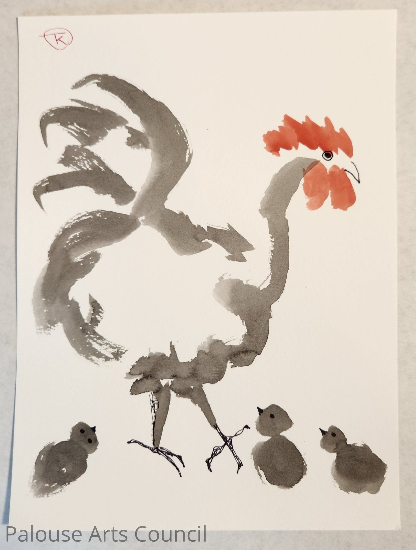 2024 Chicken Series #31 - Tina Ochs - Sumi Ink