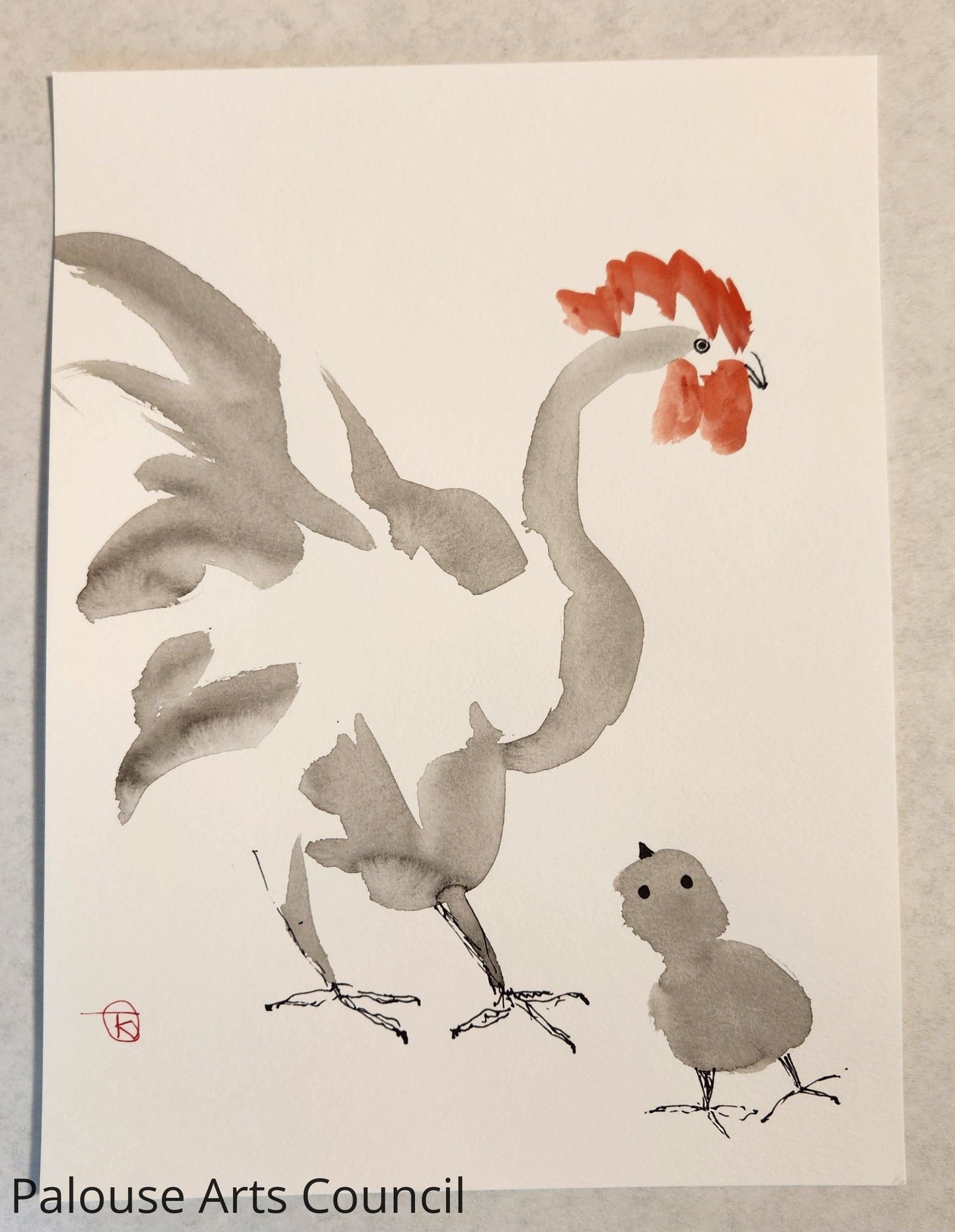 2024 Chicken Series #30- Tina Ochs - Sumi Ink