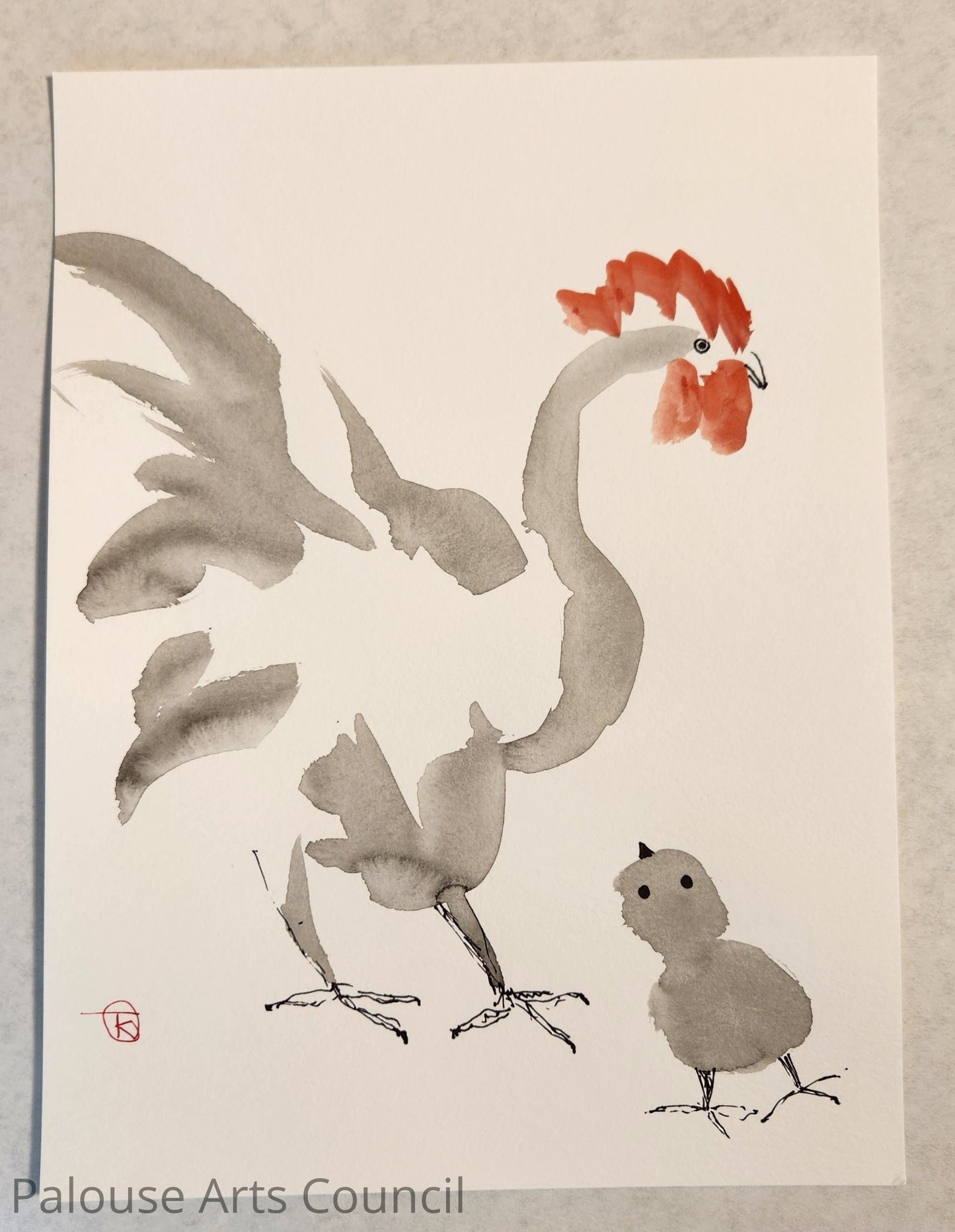 2024 Chicken Series #30- Tina Ochs - Sumi Ink