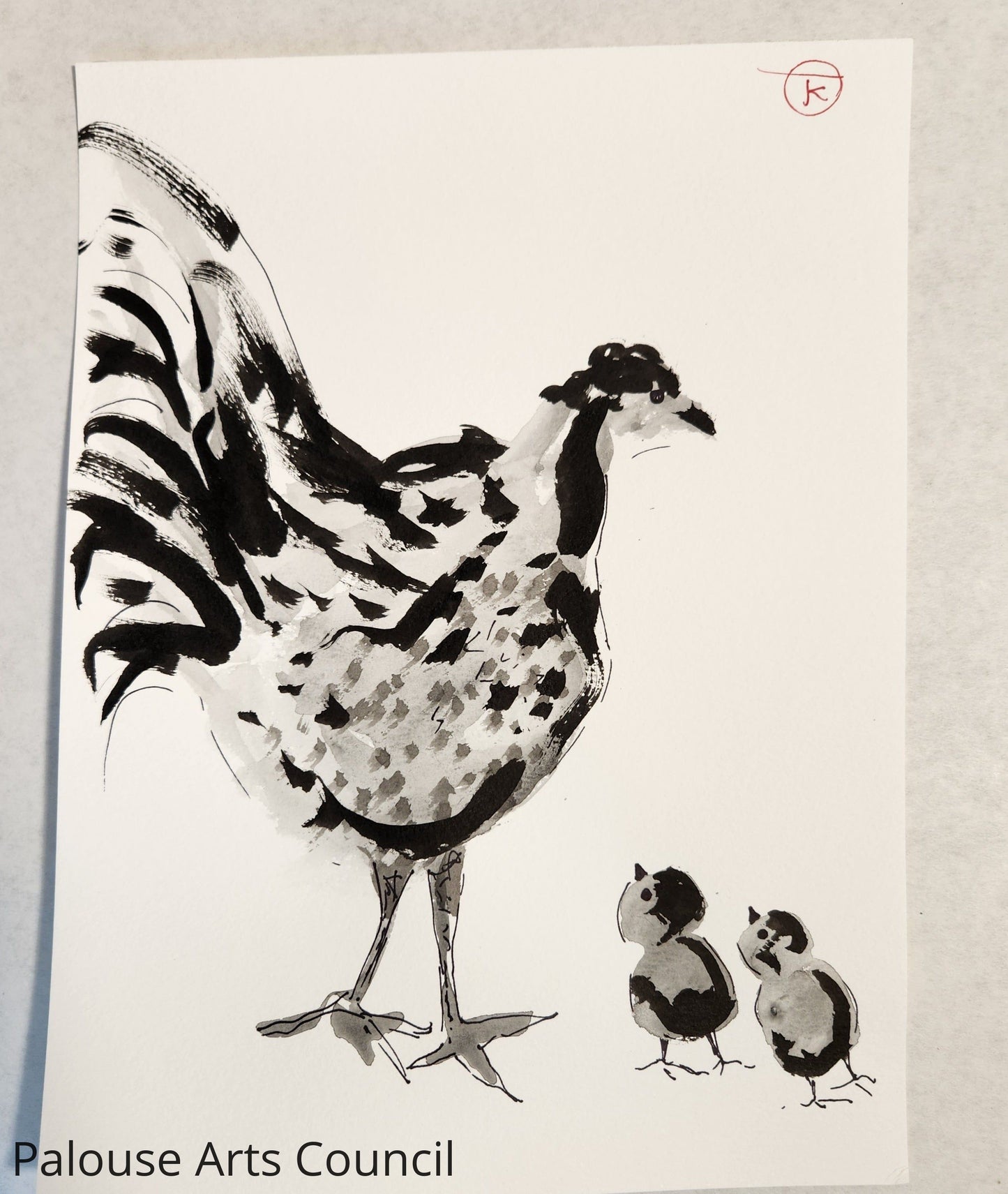 2024 Chicken Series #29 - Tina Ochs - Sumi Ink