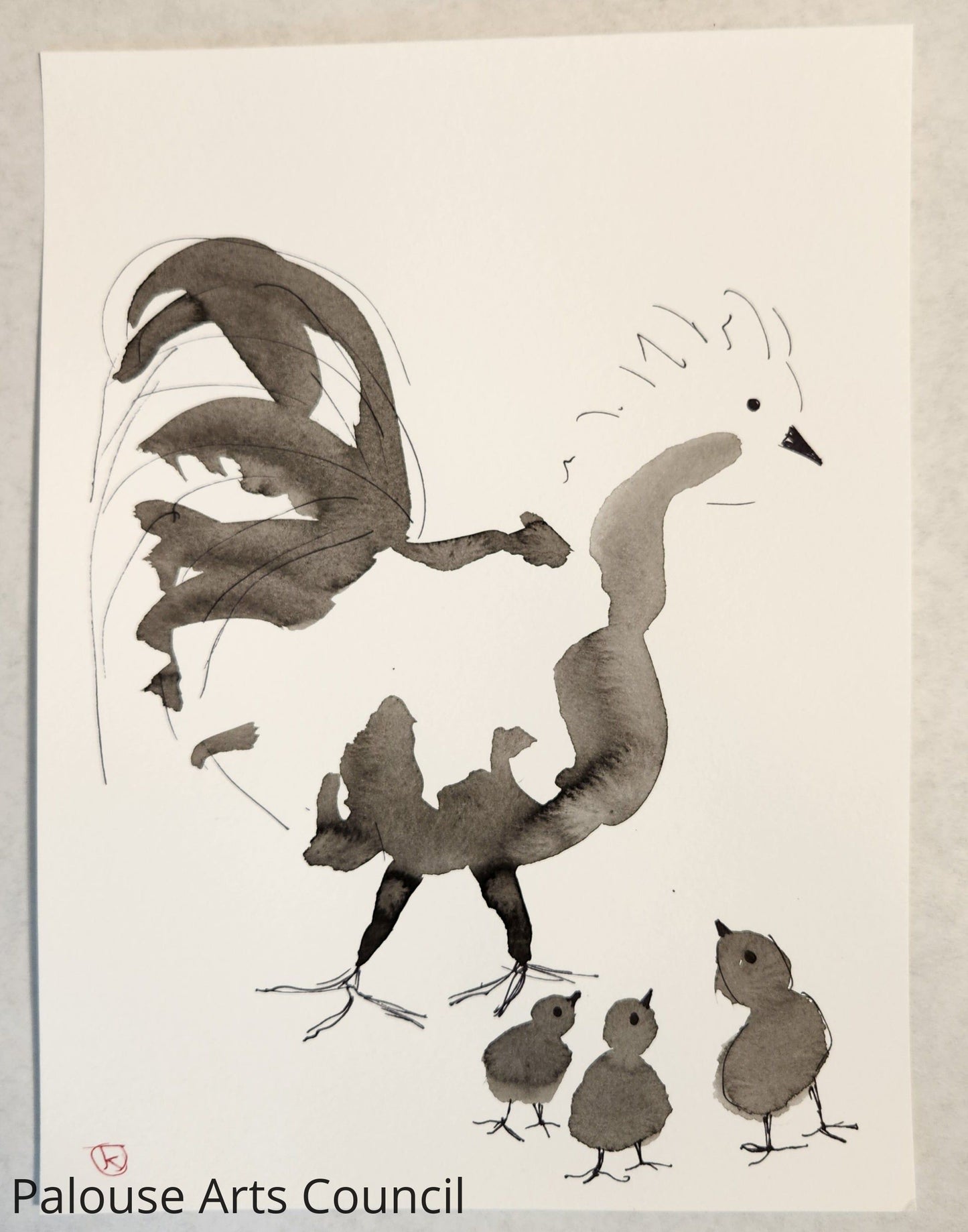 2024 Chicken Series #27 - Tina Ochs - Sumi Ink