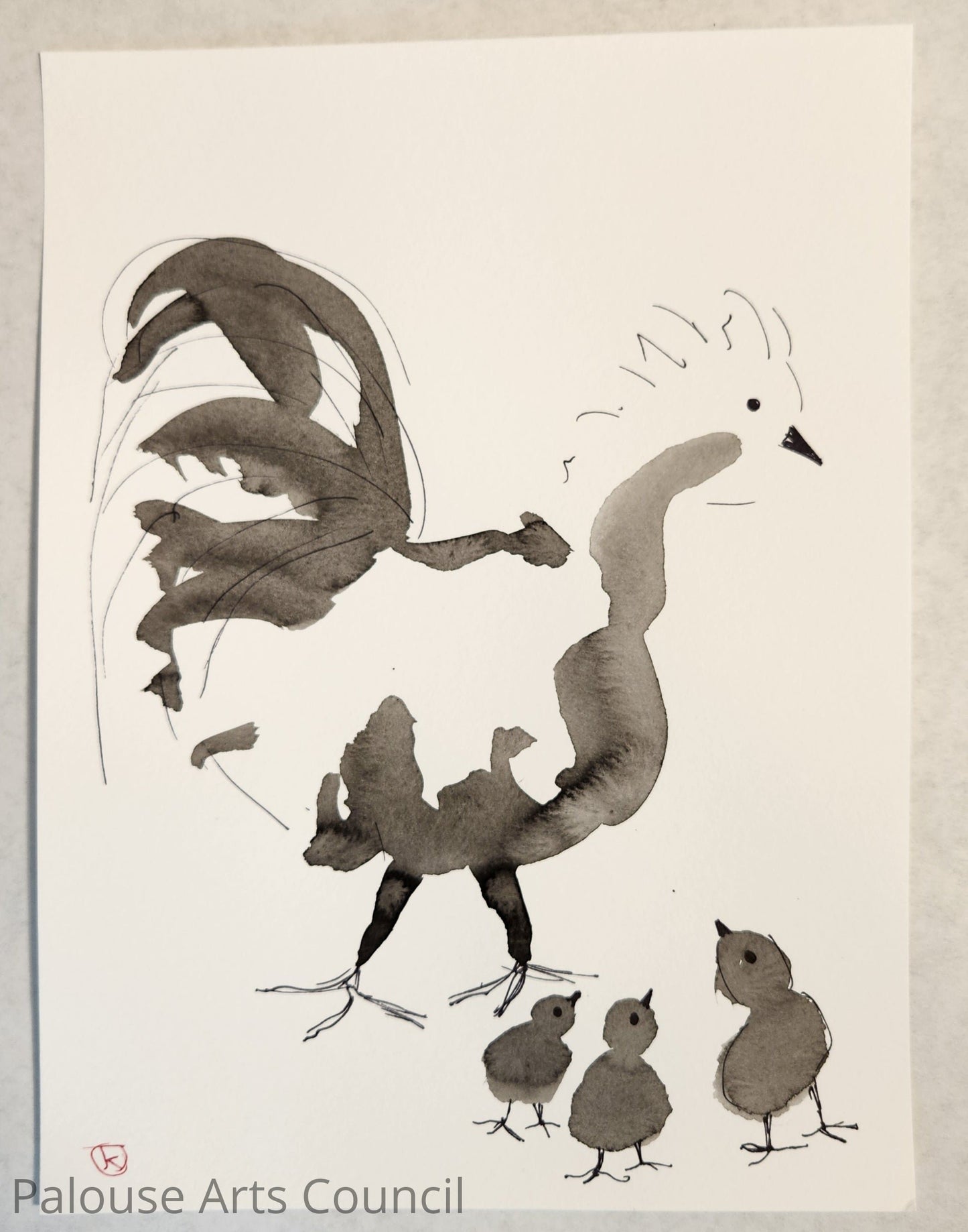 2024 Chicken Series #27 - Tina Ochs - Sumi Ink