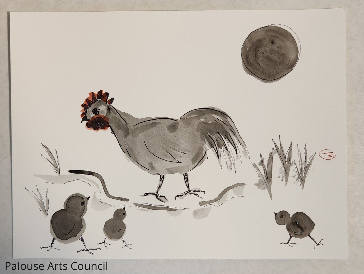 2024 Chicken Series #6 - Tina Ochs - Sumi Ink