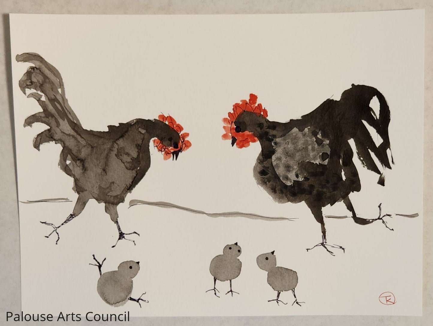 2024 Chicken Series #3 - Tina Ochs - Sumi Ink