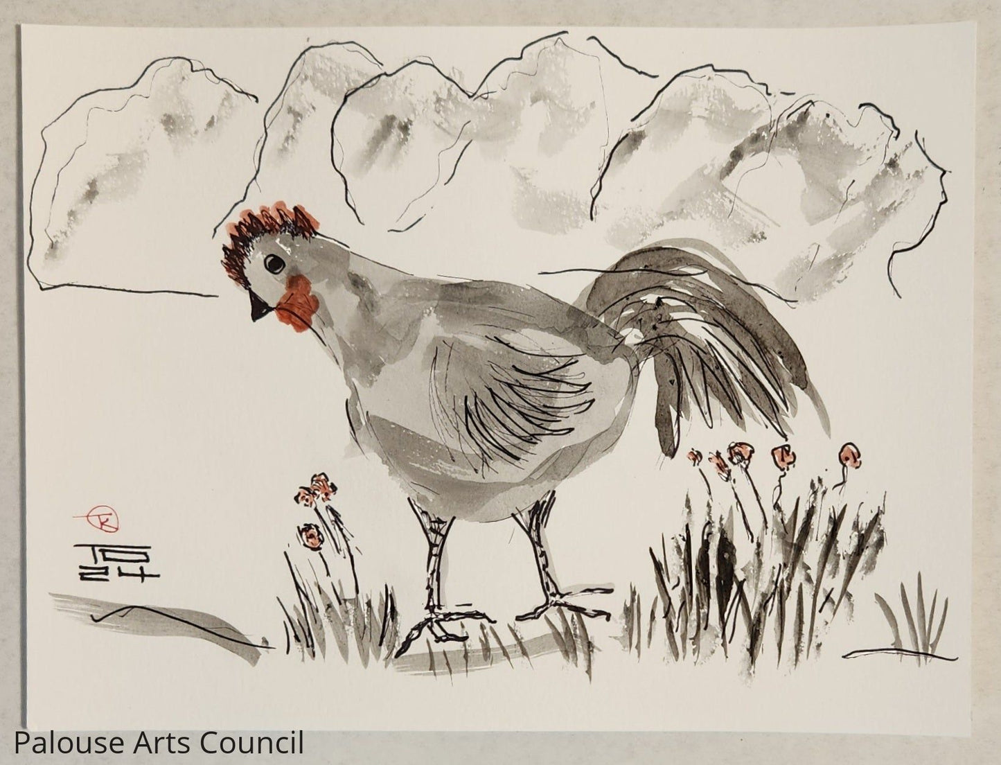 2024 Chicken Series #2 - Tina Ochs - Sumi Ink