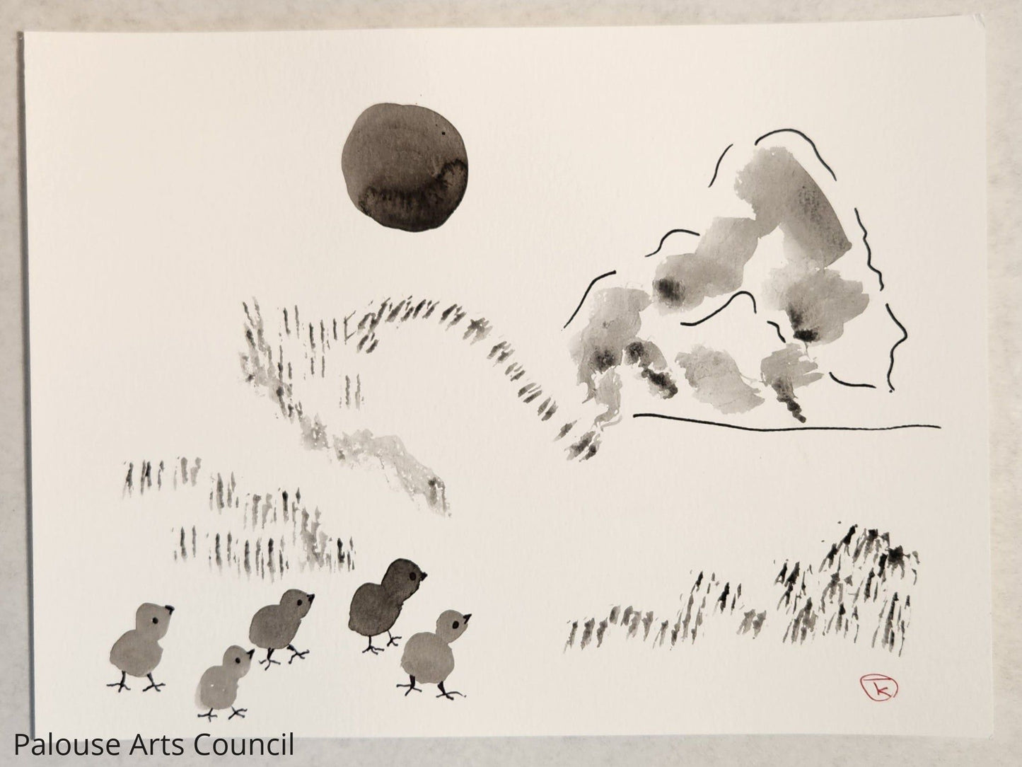 2024 Chicken Series #20 - Tina Ochs - Sumi Ink