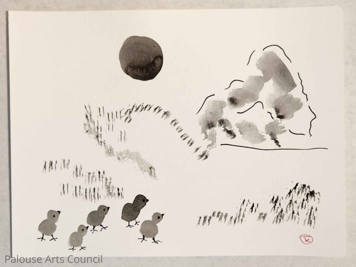 2024 Chicken Series #20 - Tina Ochs - Sumi Ink