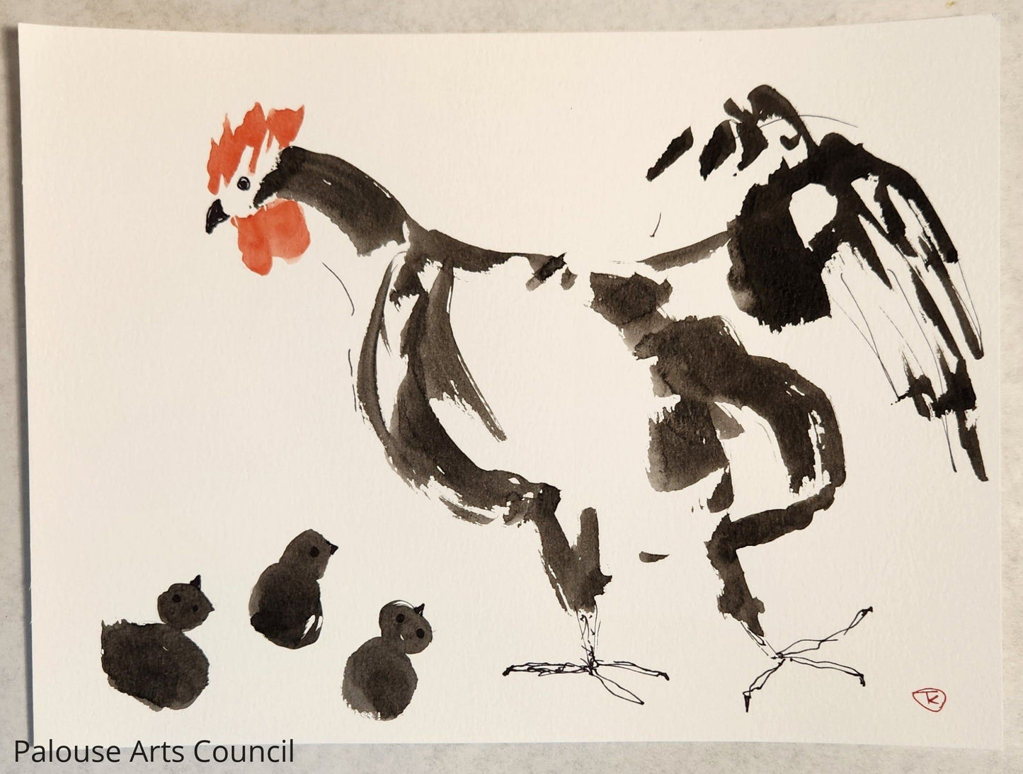 2024 Chicken Series #17 - Tina Ochs - Sumi Ink