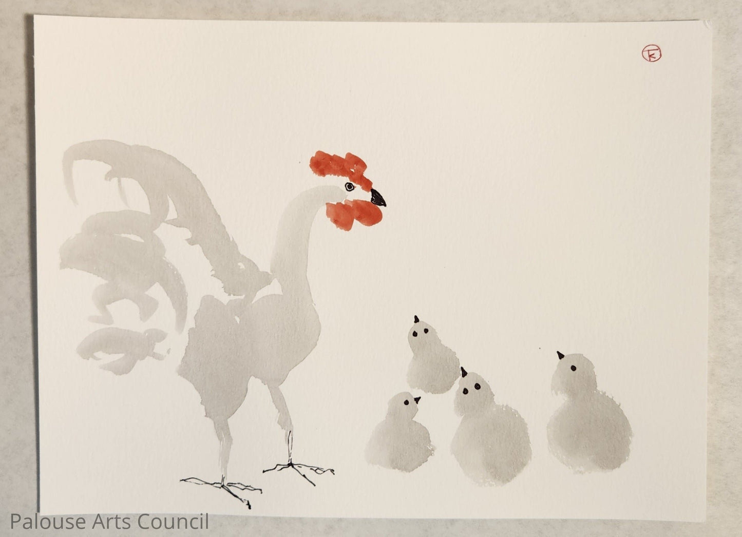 2024 Chicken Series #16 - Tina Ochs - Sumi Ink