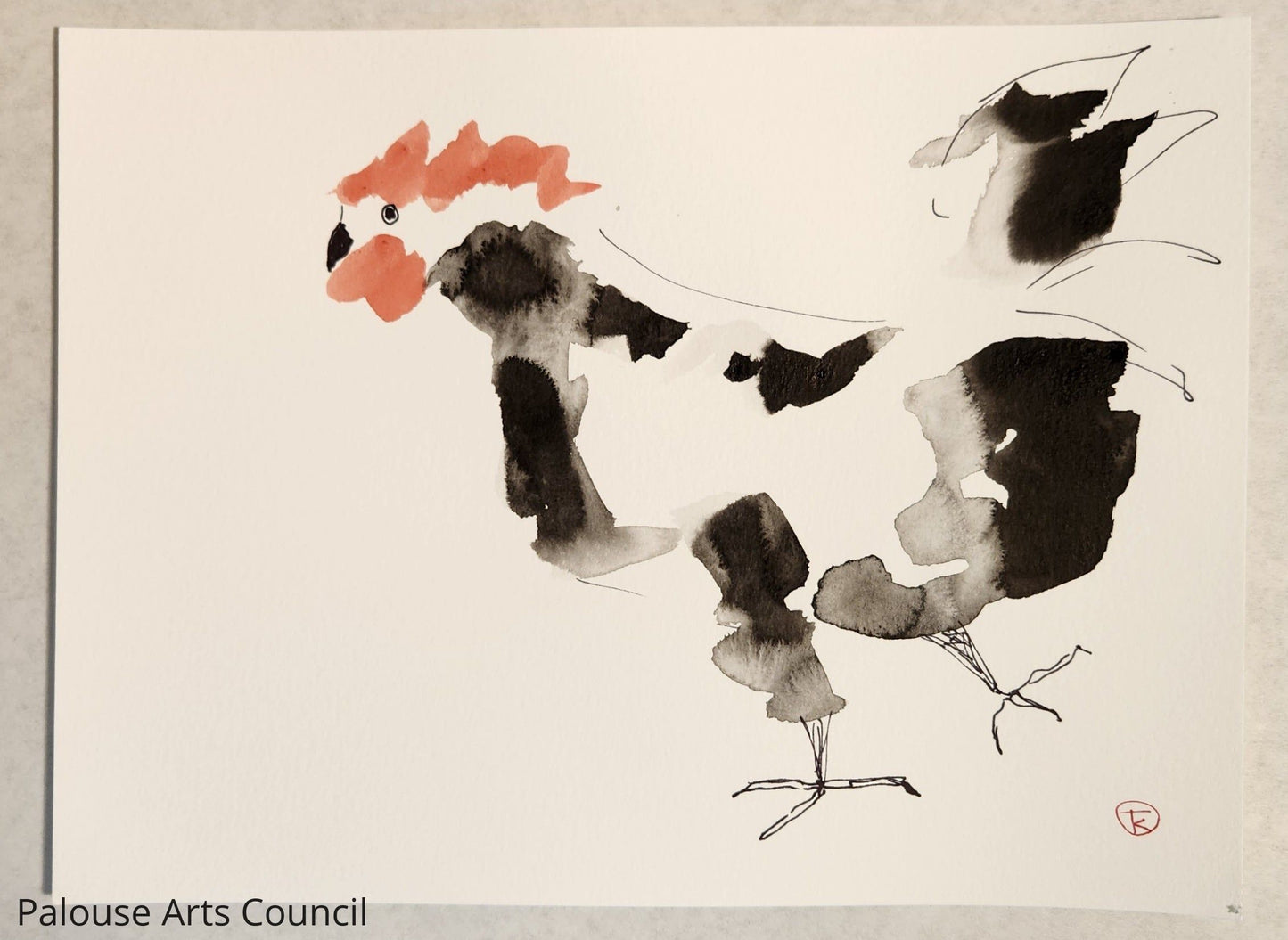 2024 Chicken Series #15 - Tina Ochs - Sumi Ink