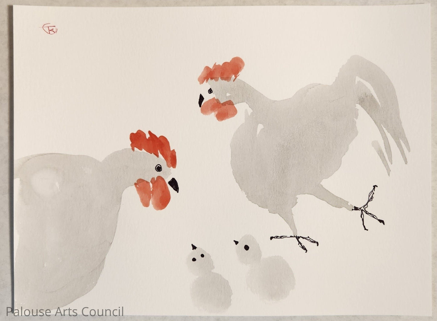 2024 Chicken Series #14 - Tina Ochs - Sumi Ink