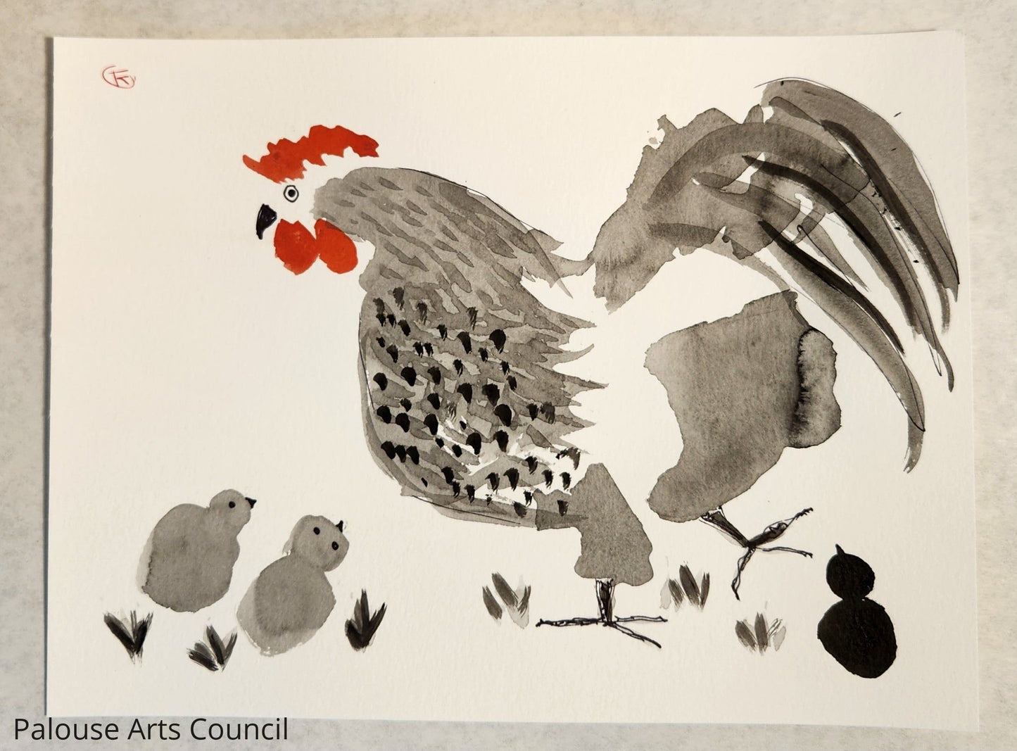 2024 Chicken Series #13 - Tina Ochs - Sumi Ink