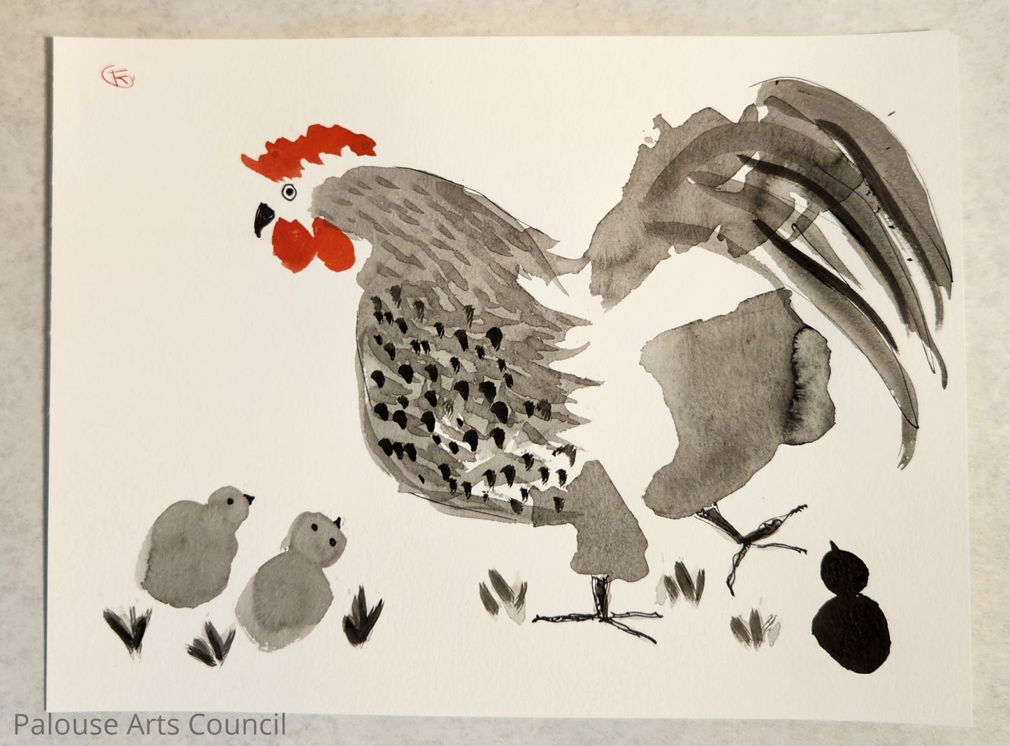 2024 Chicken Series #13 - Tina Ochs - Sumi Ink