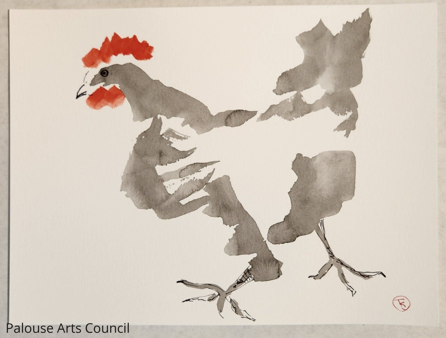 2024 Chicken Series #9 - Tina Ochs - Sumi Ink
