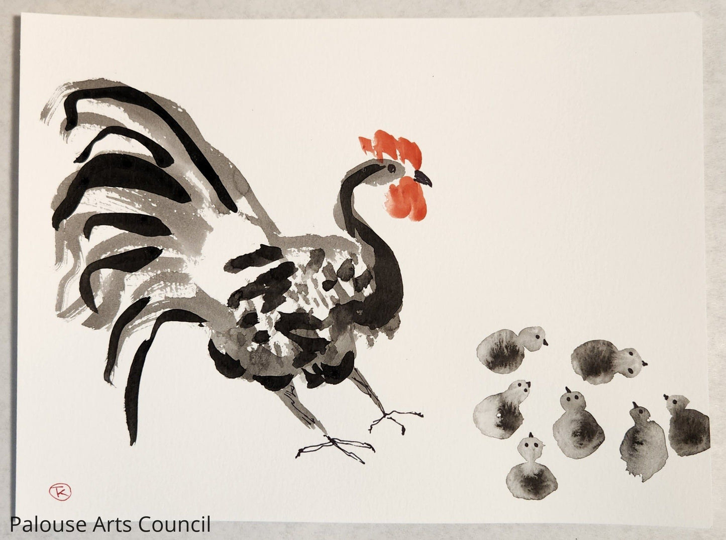2024 Chicken Series #8 - Tina Ochs - Sumi Ink