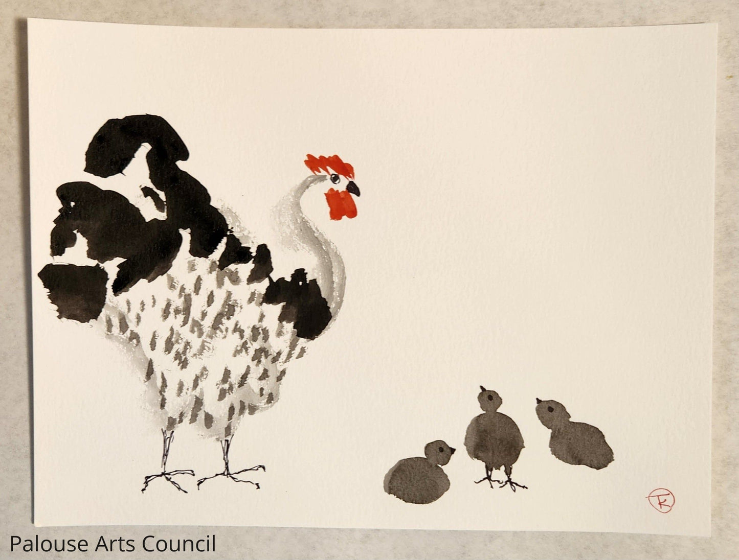 2024 Chicken Series #7 - Tina Ochs - Sumi Ink
