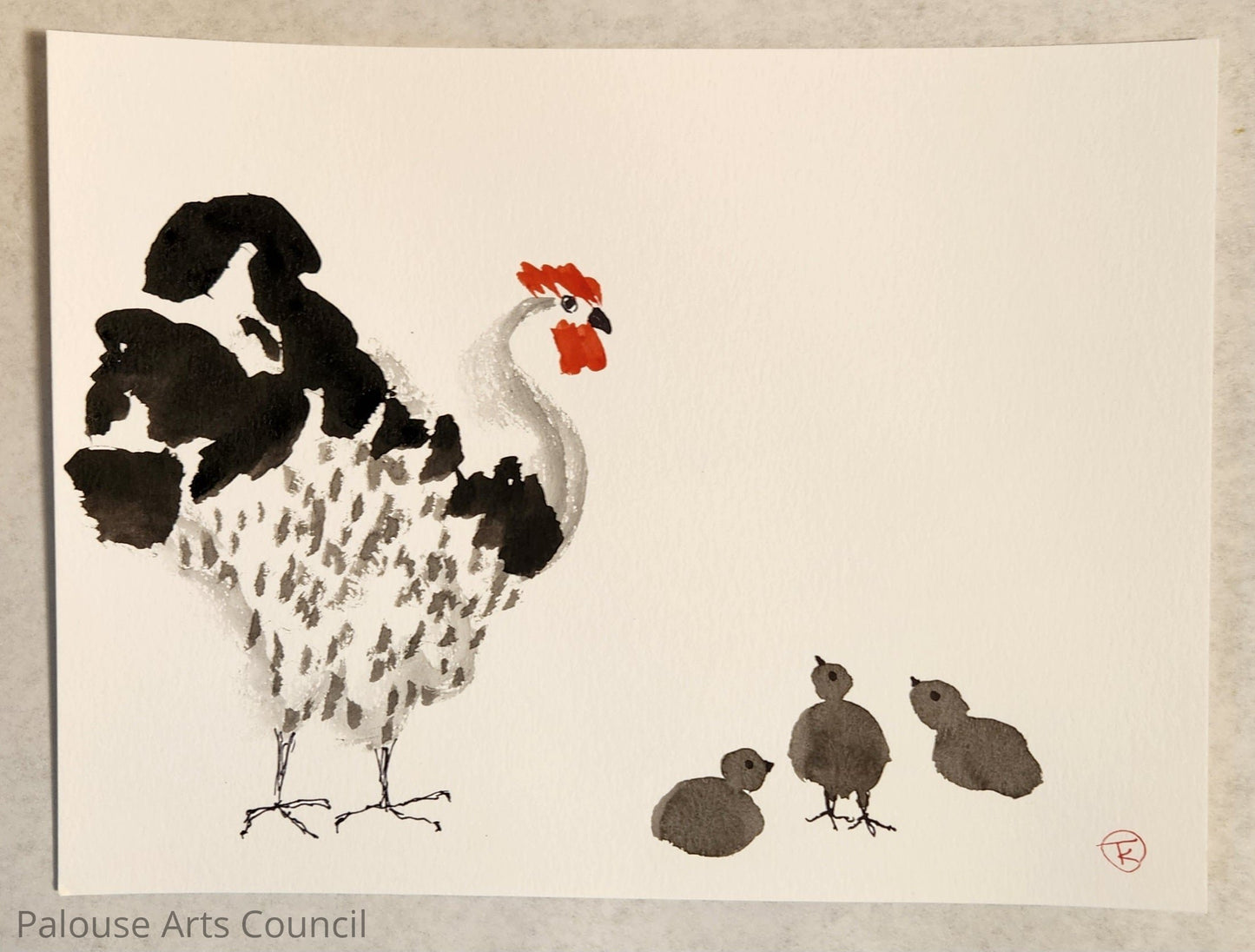 2024 Chicken Series #7 - Tina Ochs - Sumi Ink