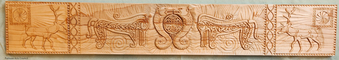The Veil - Danny Mullendore - Chip and relief carving in basswood