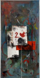 Altered Two of Hearts - Olivia Pham - Mixed Media