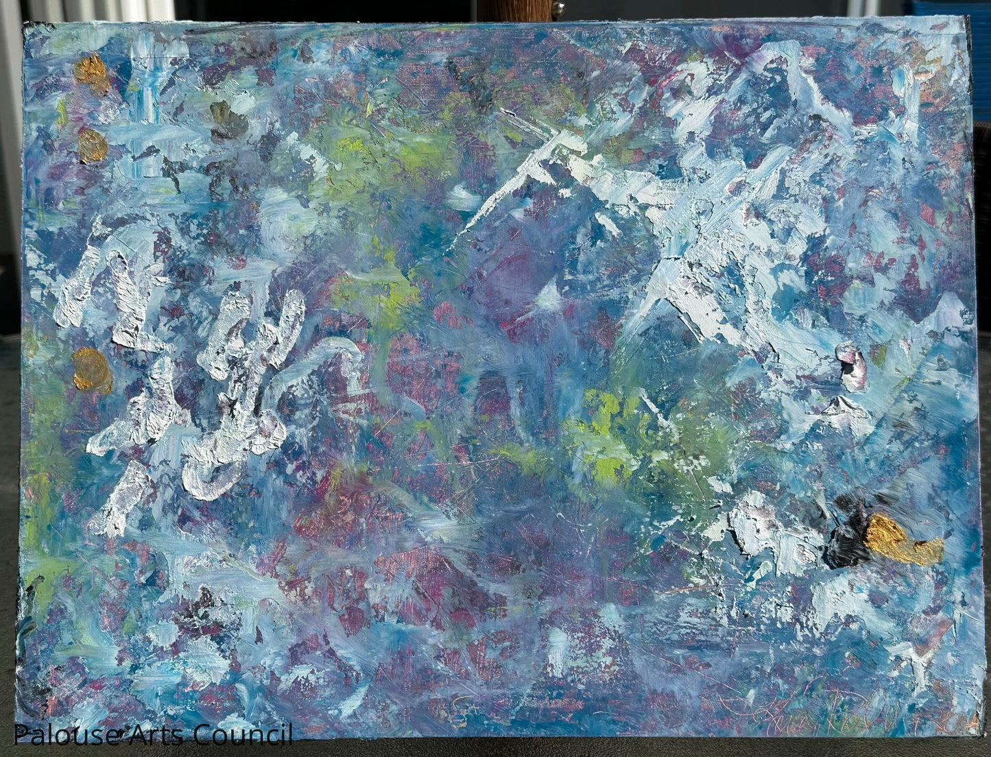 Calmness Meets Beauty - Karen Bender Peltier - Gessoed birch wood box with sennelier oil pastel sticks sprayed fixative finish