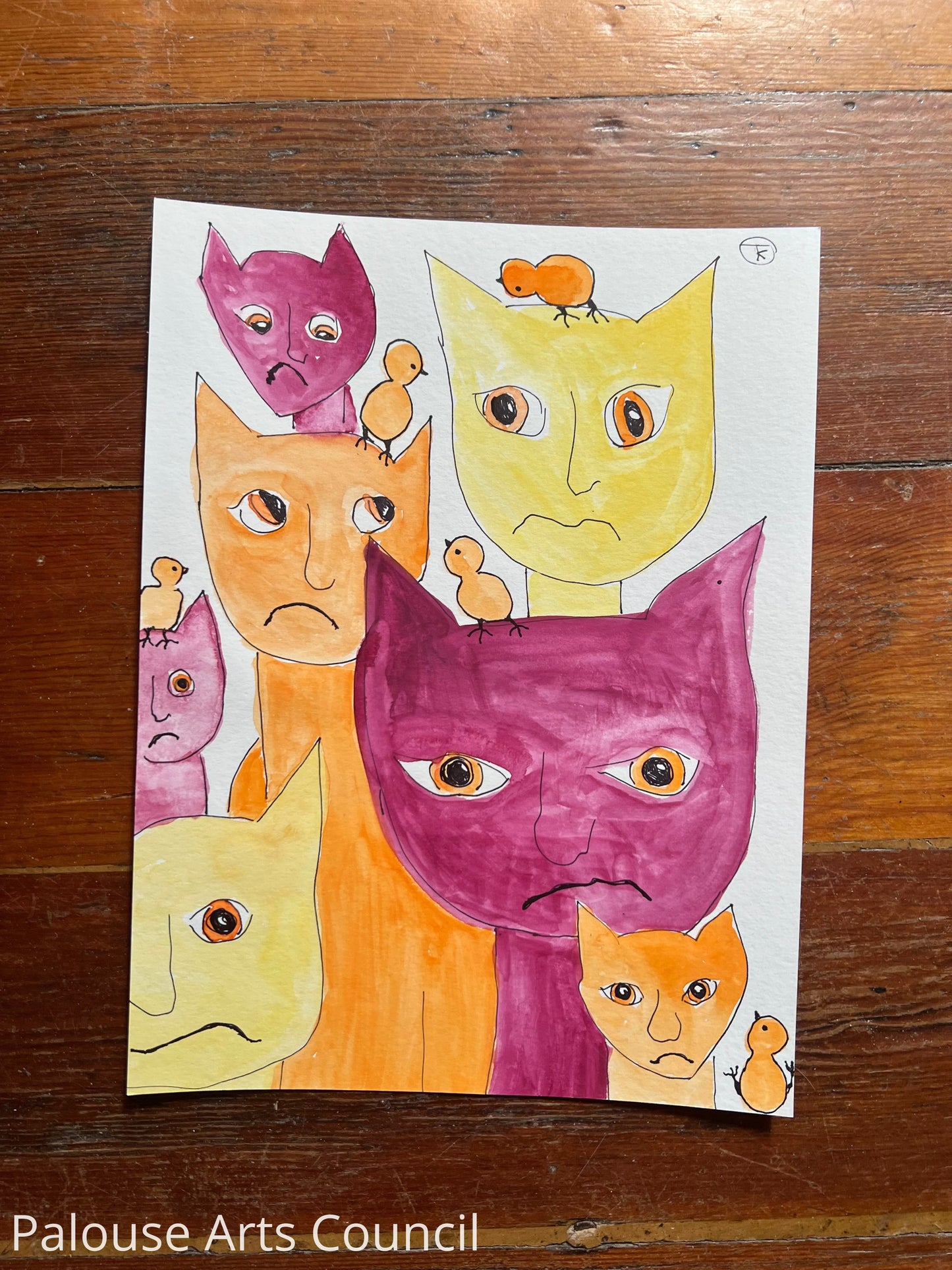 Cats with Orange Baby Chicks