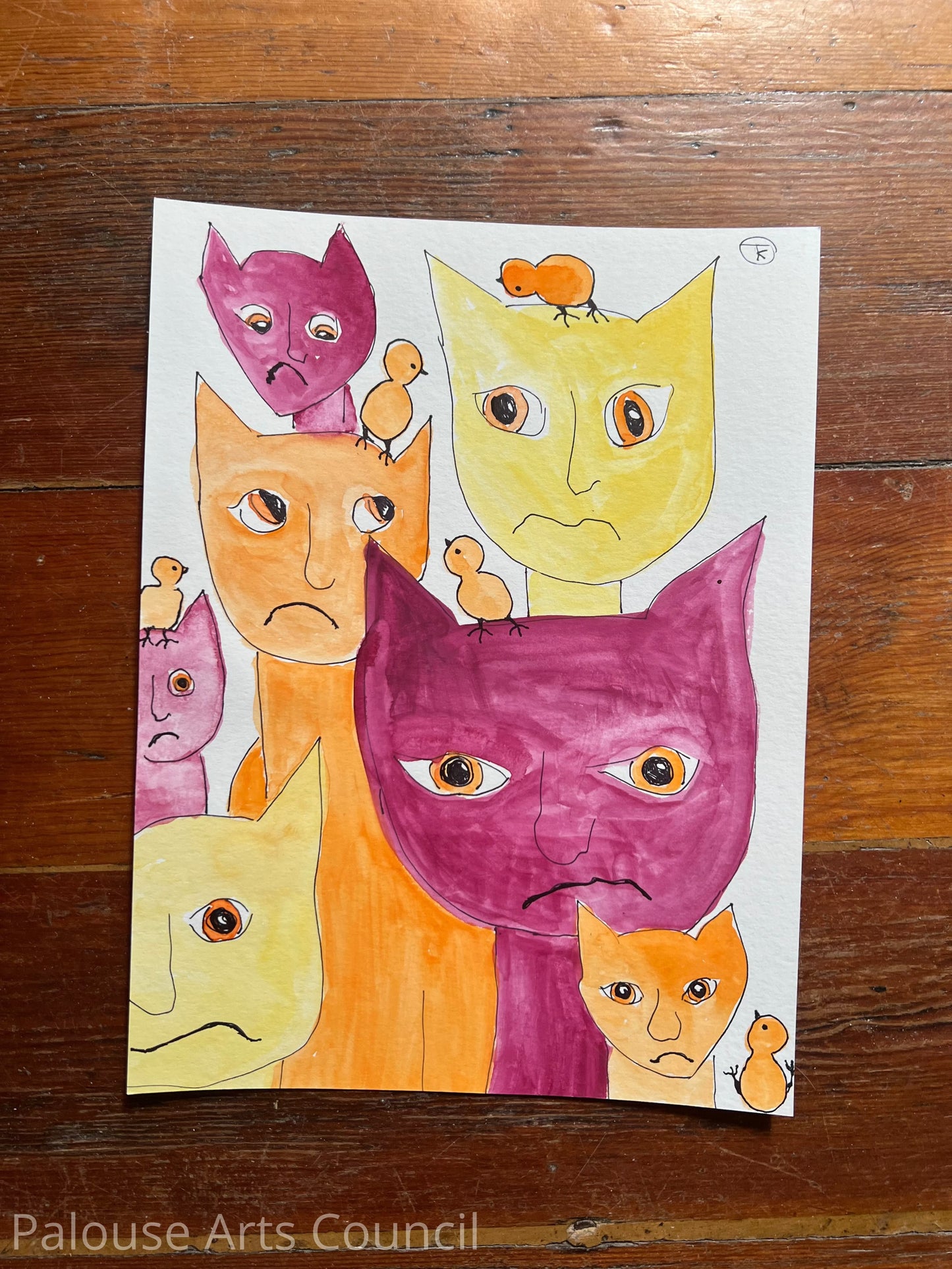 Cats with Orange Baby Chicks