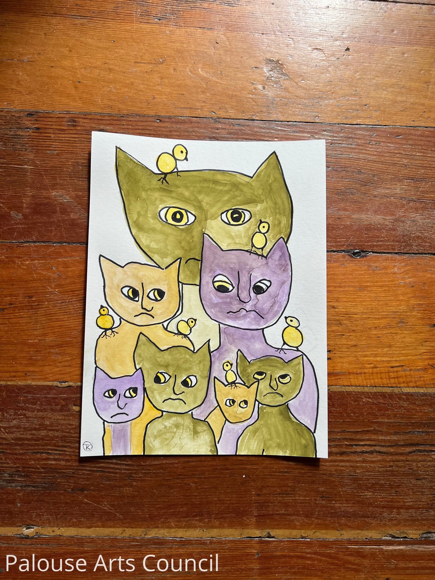 Cats with Yellow Chicks