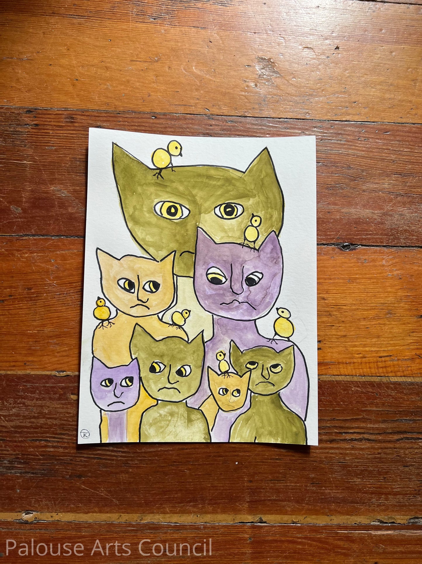 Cats with Yellow Chicks