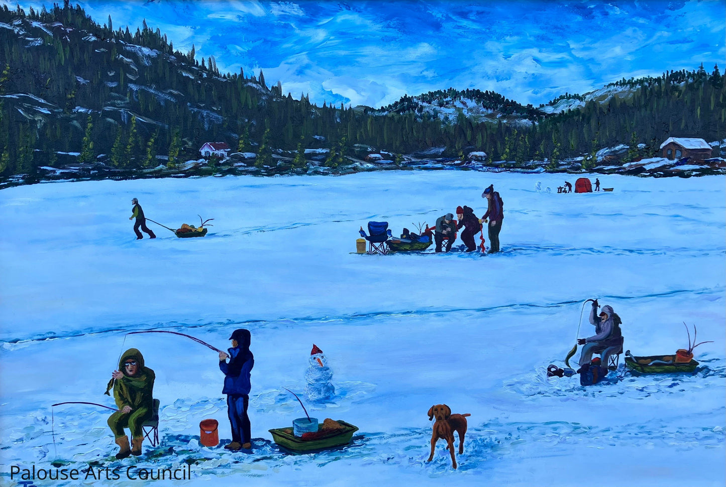 Ice fishing, Cocolalla Lake, ID