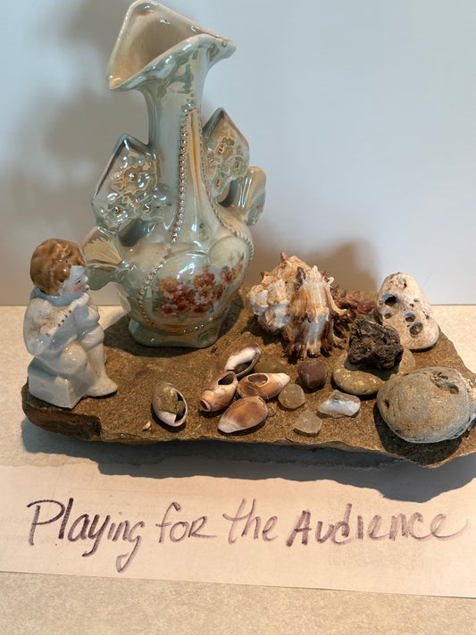 Playing for the Audience - Russ Wheelhouse - Upcycled Mixed Media