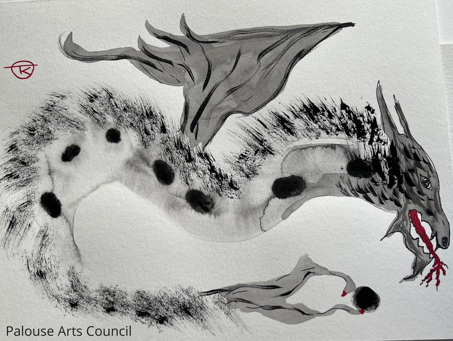 Year of the Dragon #14 - Tina Ochs - Sumi Ink