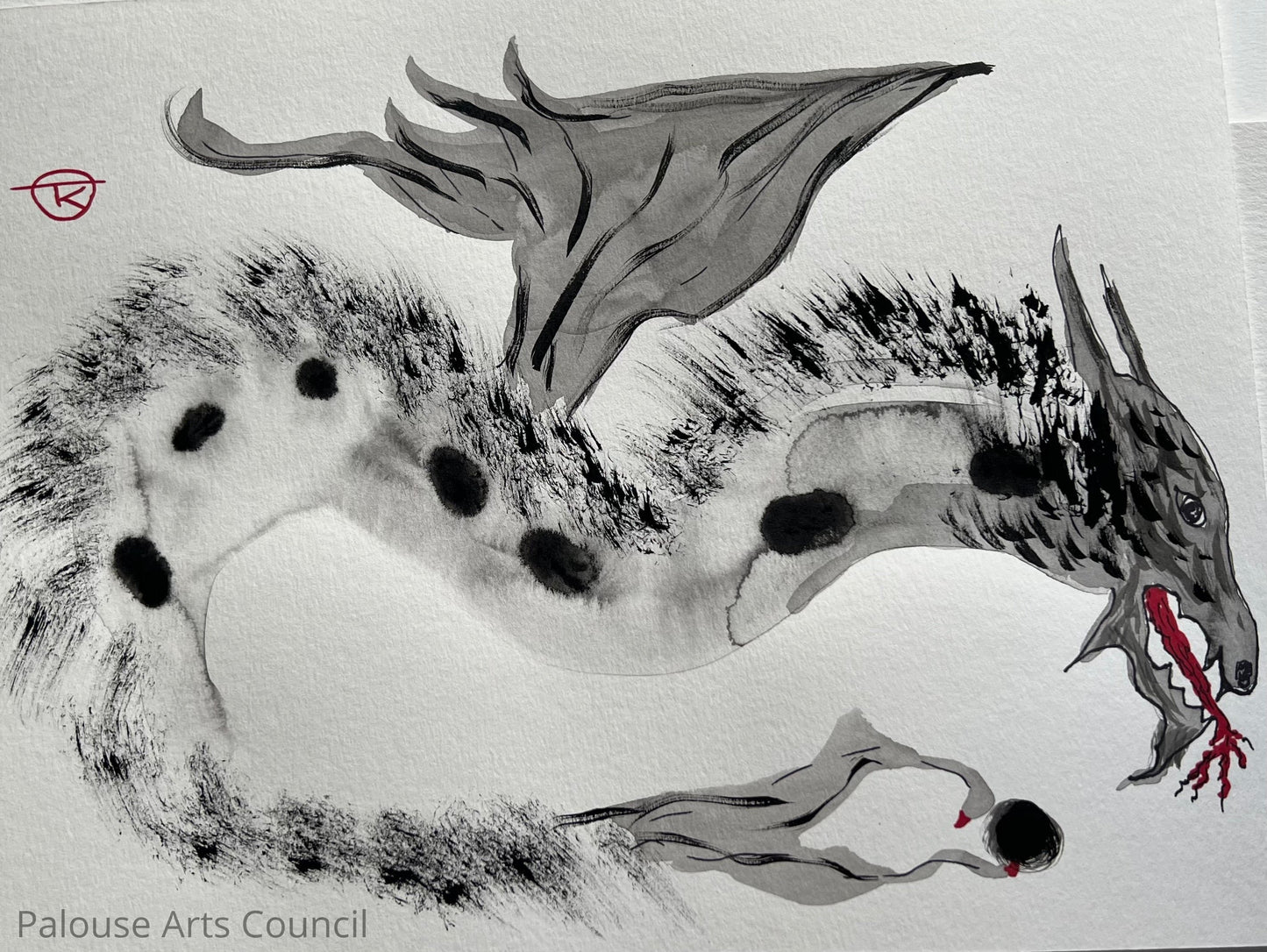Year of the Dragon #14 - Tina Ochs - Sumi Ink