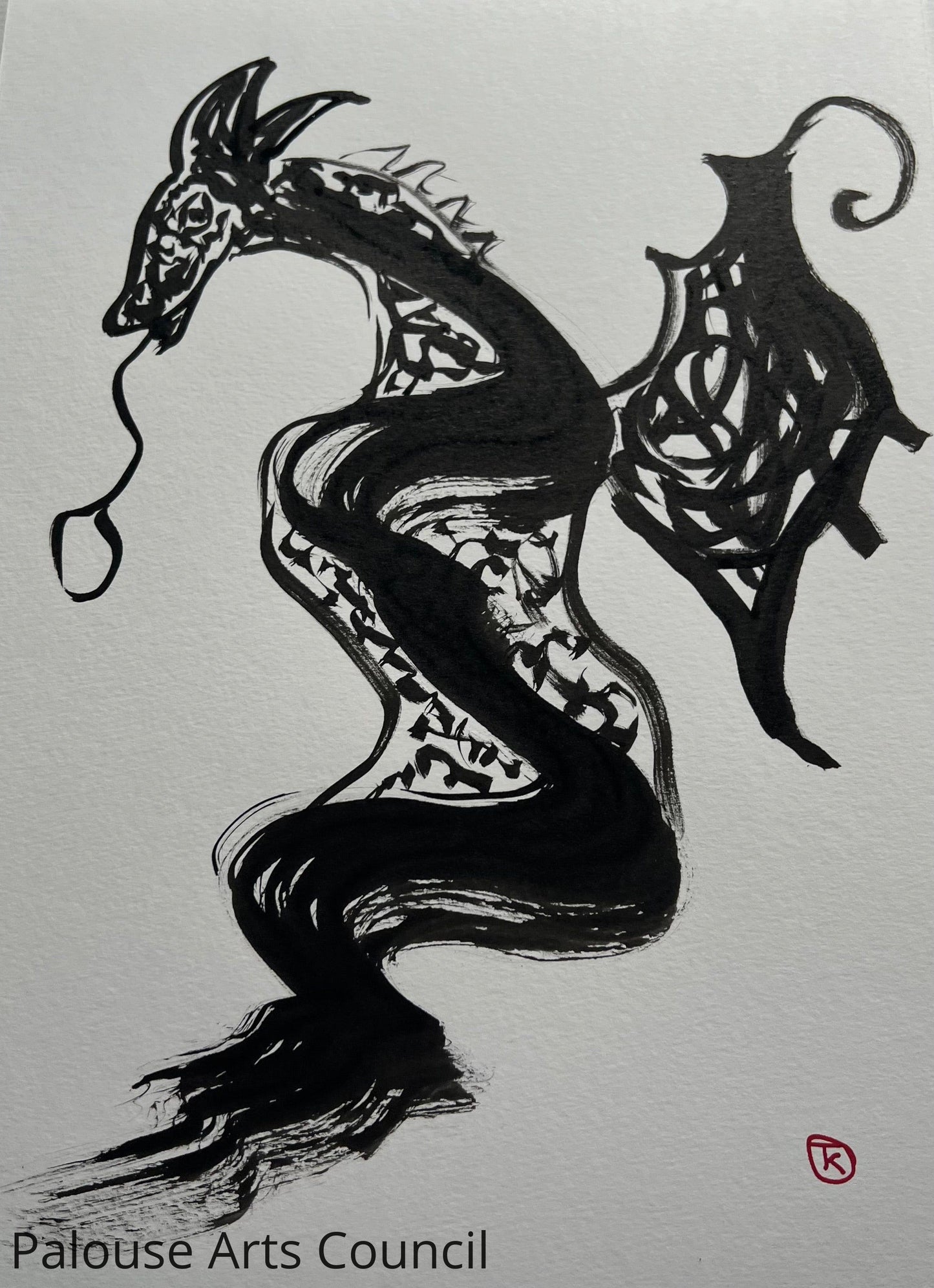 Year of the Dragon #15 - Tina Ochs - Sumi Ink