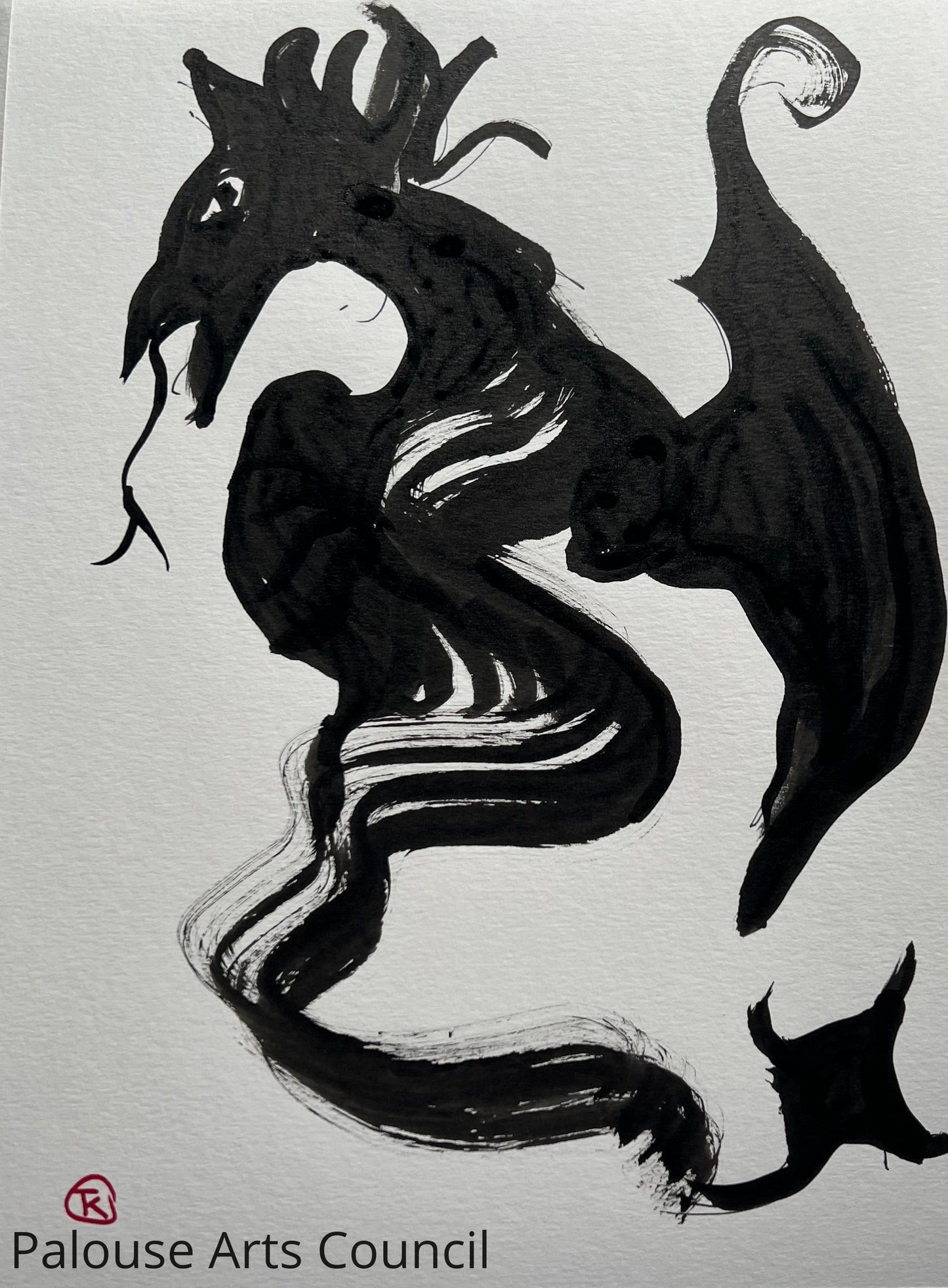 Year of the Dragon #18 - Tina Ochs - Sumi Ink