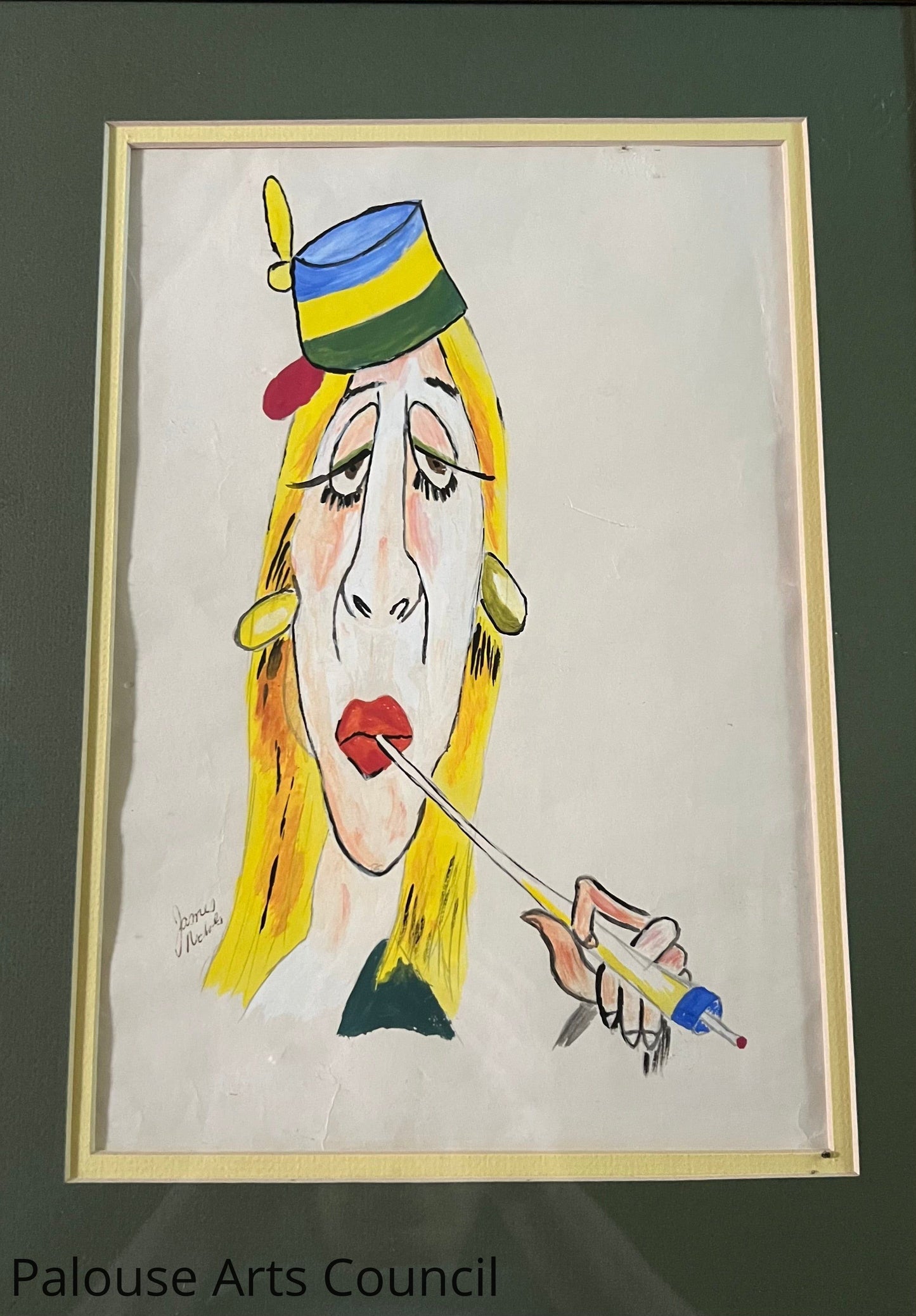 Long Faced People #2 - James Nichols - Oil pastels and acrylics