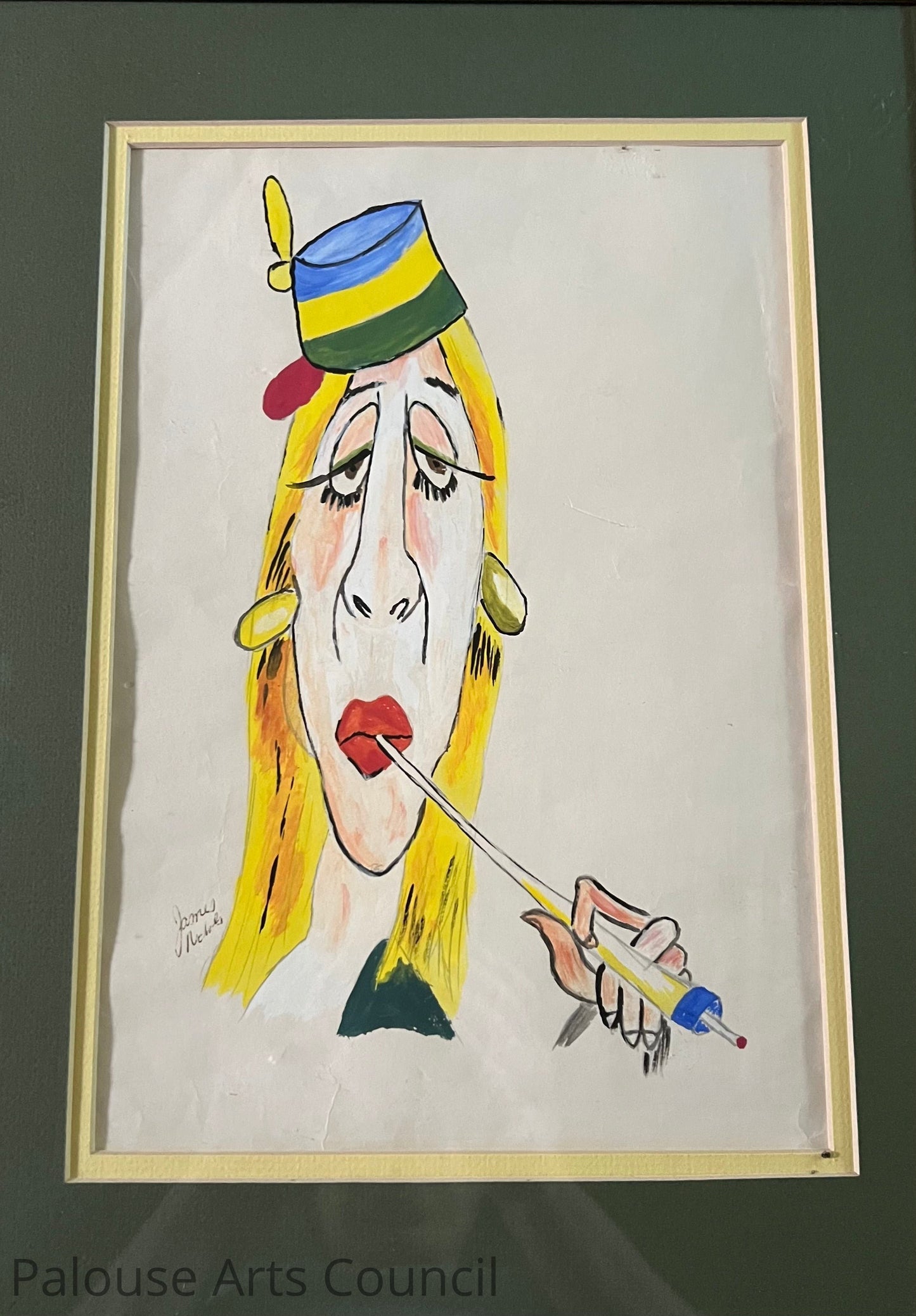 Long Faced People #2 - James Nichols - Oil pastels and acrylics