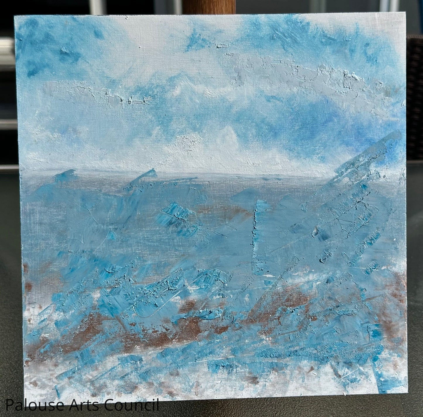 Blue Winter Beauty - Karen Bender Peltier - Gessoed Masonite Birchwood Box, Sennelier Oil Pastels Stick, sprayed fixative for finish.
Surface can be delicate to the touch.