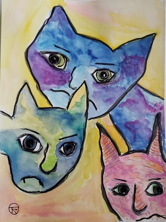 Grumpy Cat Series #6 - Tina Ochs - Watercolor