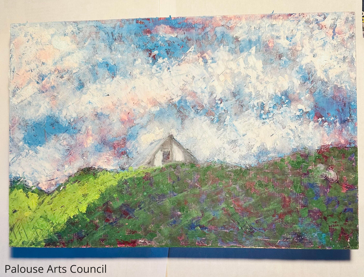 Peek-a-Boo Barn - Karen Bender Peltier - Pastel oil stick on masonite board